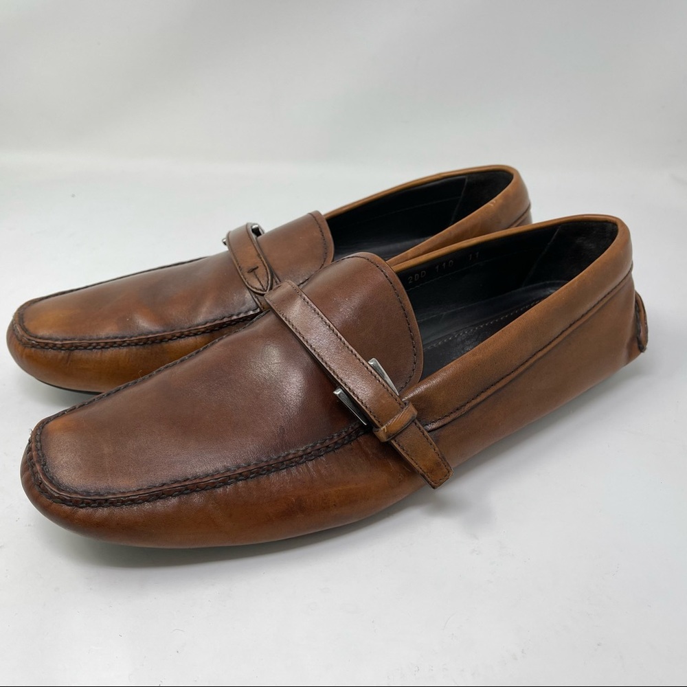 Prada shoes loafers belt leather driving shoes slip on in size 11 - Picture 4 of 16